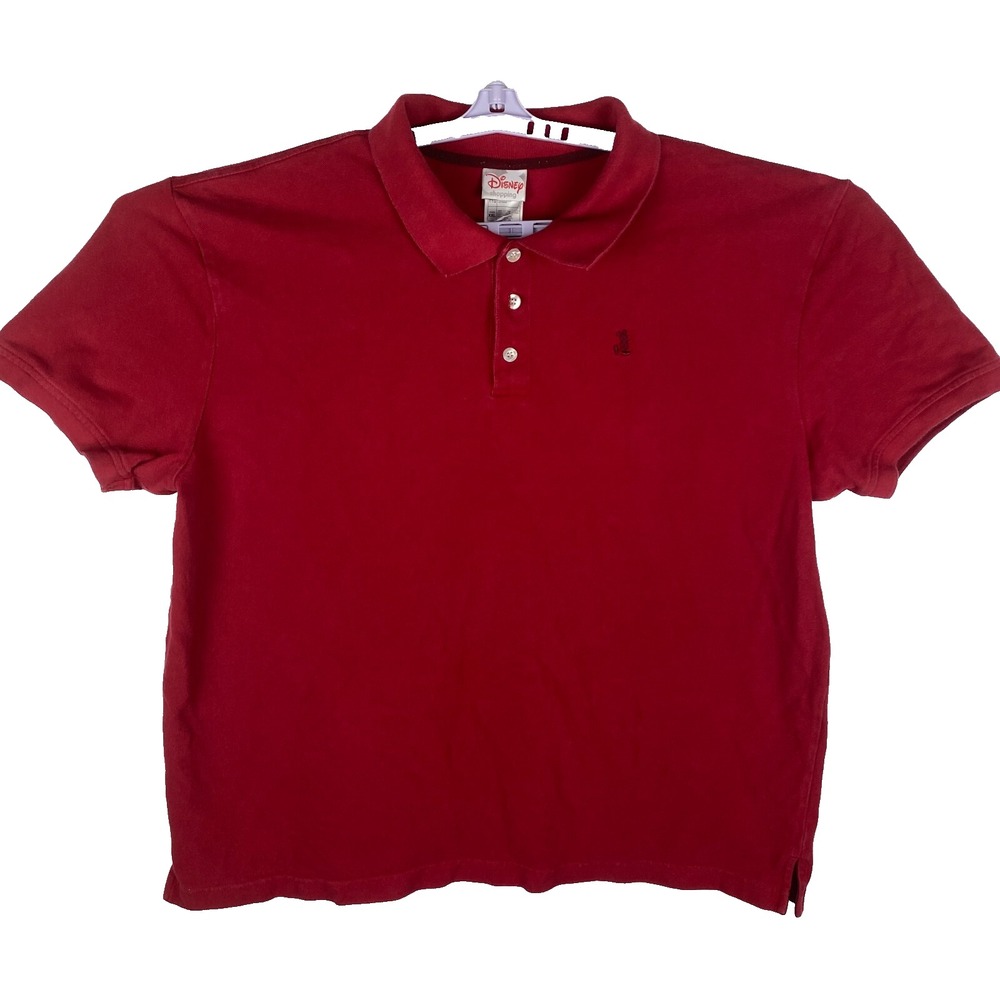 Disney Shopping Mens Dark Red Spread‎ Collared Classic Look Polo Shirt Size XXL